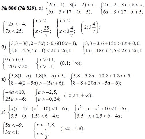 Ответ к задаче № 886 (829) - Макарычев Ю.Н., Миндюк Н.Г., Нешков К.И., гдз по алгебре 8 класс